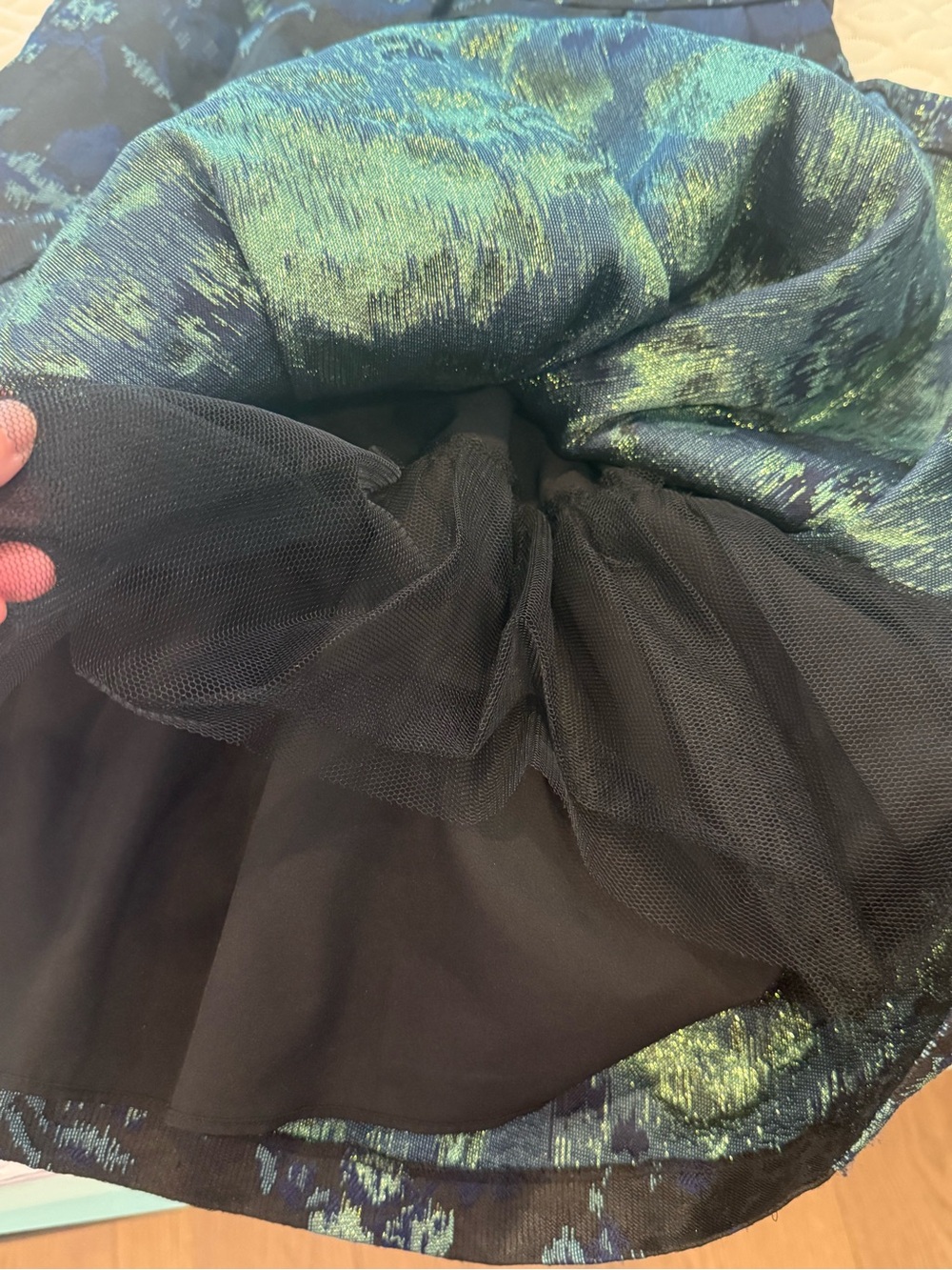 Eliza J Navy and Green Floral Fit-and-Flare Dress - Picture 5 of 5